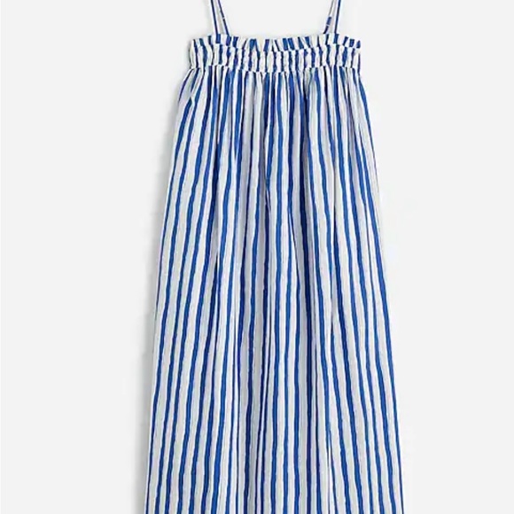 Madewell Ruffle A Line midi dress in striped poplin. Color blue star. Never worn - Picture 6 of 8